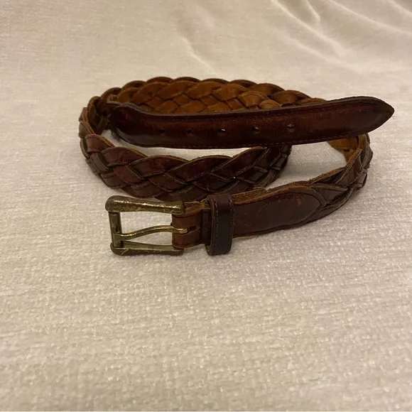 Braided Leather Belt - Brown - Picture 2 of 3